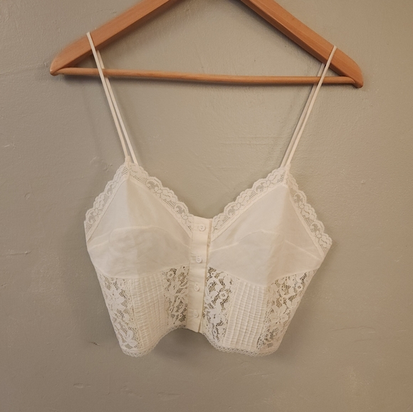 Kayser 1970's Cotton Lace Bralette Crop/Brami - Picture 2 of 16